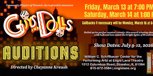Guys & Dolls Auditions at Engle Lane Theatre