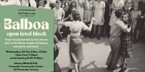 Balboa open level 3 week block! 