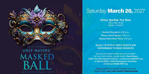 2027 UNCF Hampton Roads Mayors' Masked Ball
