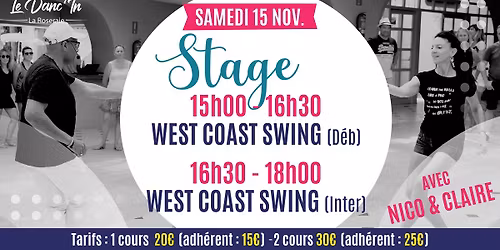Stage West Coast Swing avec Nico & Claire. 