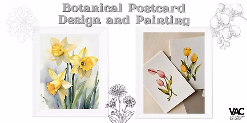 Botanical Postcard Design & Painting w. Watercolour Illustration (Fri)