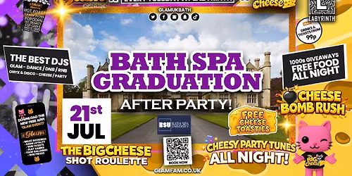 \ud83d\ude3b  GLAM x The BIG CHEESE \ud83e\uddc0 | Bath Spa Graduation After Party! \ud83e\uddd1\ud83c\udffe\u200d\ud83c\udf93\ud83d\udc68\u200d\ud83c\udf93\ud83d\udc69\ud83c\udffb\u200d\ud83c\udf93