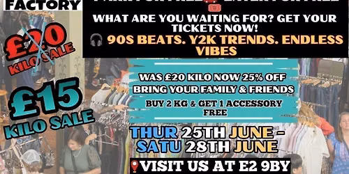 East London Vintage Kilo Sale | \u00a315\/KG Thrift Event |24th June To 28th June