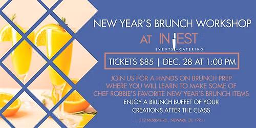 New Year's Eve Brunch Workshop with Chef Robbie Jester at In Jest Events