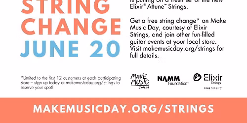 National Make Music Day! Free Restringing event and open jam! 