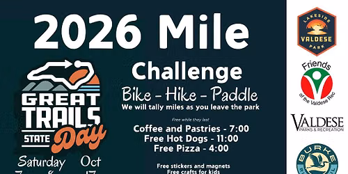 Great Trails State Day - 2026 Mile Challenge - Valdese