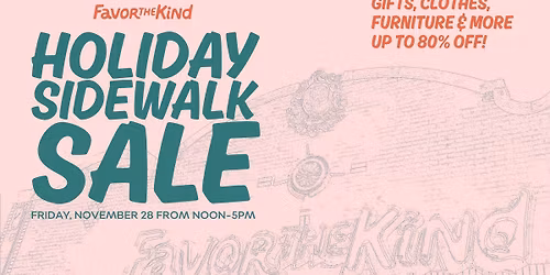 Holiday Sidewalk Sale at Favor the Kind Dallas