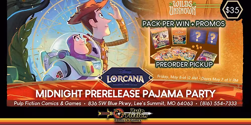 Lorcana Wilds Unknown Midnight Prelease Pajama Party