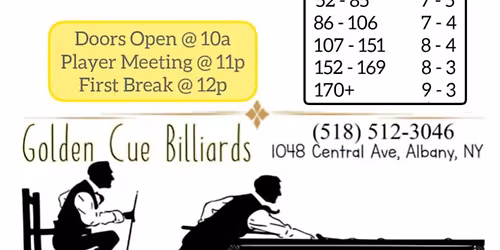Golden Cue Monthly 9-Ball Singles Tournament