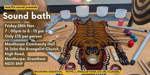 Soundbathing at St John the Evangelist Church Hall with Liz of reaLIZe wellbeing