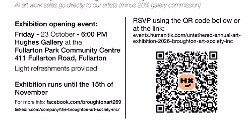 \u2018Untethered\u2019: 2026 Annual Art Exhibition for The Broughton Art Society Incorporated