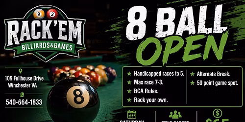 Rack 'em Billiards&Games 8 Ball Open