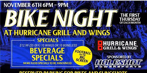 Bike Night at Hurricane Grill and Wings! 
