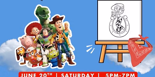 Toy Story Sip & Paint at Suerte Shary
