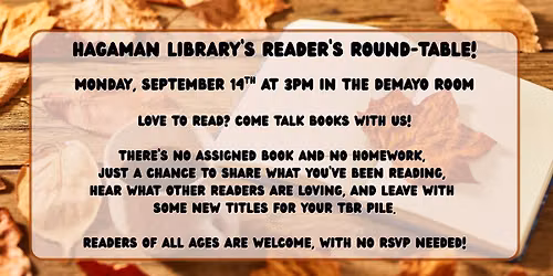 We're Falling for Books at Hagaman Memorial Library's Reader's Round-Table