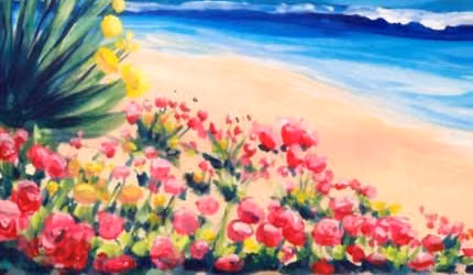 Paint & Sip, Seaside Blooms