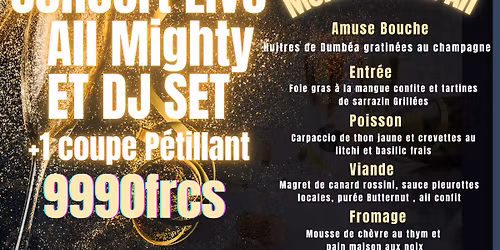 R\u00e9veillon gastronomique - Concert Live et DJ set