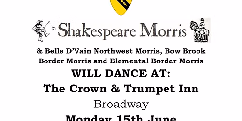 Dance out at The Crown & Trumpet Inn, Broadway with Belle D\u2019Vain, Bow Brook & Elemental