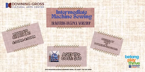 Intermediate Machine Sewing: Drawstring Backpack