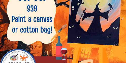 Witchy Paint Night! $39 Paint and Sip! Paint a Canvas or Tote Bag