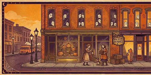 Spook Around Downtown: Vintage Treasures, Candy & Canine Treats at New Moon Antiques!