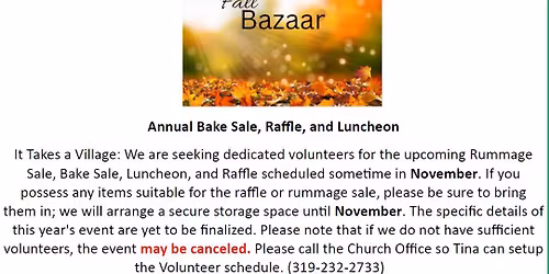 St. Ansgar Fall Bazzar