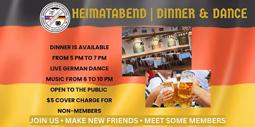 Heimatabend \u2022 Dinner & Dance \u2022 Open to the Public