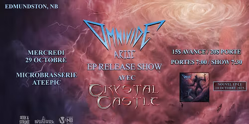 Omnivide EP Release Show avec Crystal Castle @ Microbrasserie Ateepic
