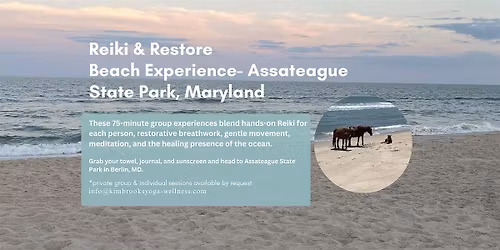 Reiki & Restore Beach Experience- Assateague State Park 6\/20