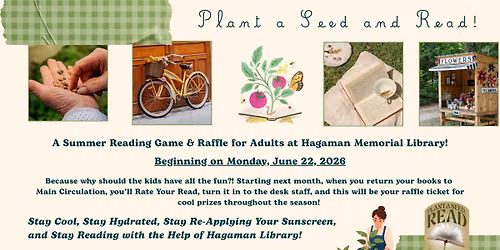 Hagaman Library's 2026 Summer Reading Games & Raffle for Adults!