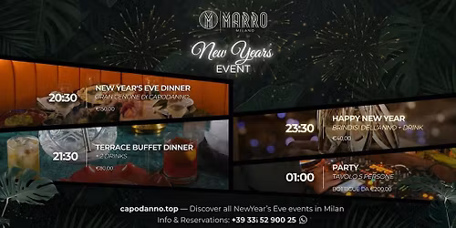 NEW YEAR\u2019S EVE MARRO MILAN 2026 \u2013 NEW YEAR\u2019S EVENT & DINNER PARTY