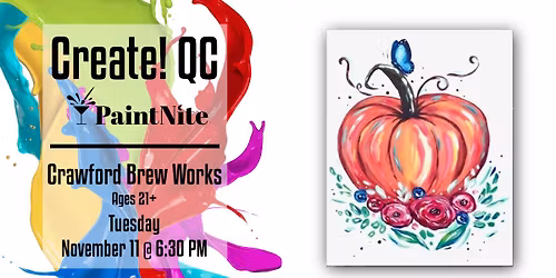Paint Nite at Crawford Brew Works: Pumpkin Butterfly Harvest