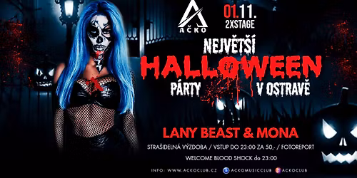 NEJV\u011aT\u0160\u00cd HALLOWEEN V OSTRAV\u011a\ud83d\ude08 \/ V\u00ddZDOBA, FREE VSTUPY, WELCOME DRINK... 1.11.2025 \/\ud83d\udc49A\u010cKO MUSIC CLUB