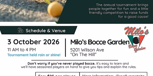 Helping Hands Bocce Tournament: ROLLIN' & RAISIN'