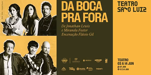 DA BOCA PRA FORA | de Jonathan Lewis e Miranda Foster, Encena\u00e7\u00e3o Fl\u00e1vio Gil, no Teatro S\u00e3o Luiz