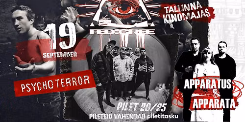 \ud83d\udccd PSYCHOTERROR \/ PEDIGREE \/ APPARATUS & APPARATA \/ 19.septembril \/ Tallinna Kinomajas