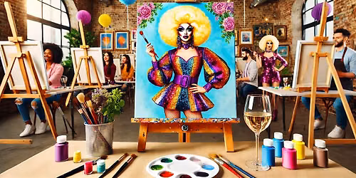 Drag Queen Sip and Paint Raleigh The Drag Queen Paint experience