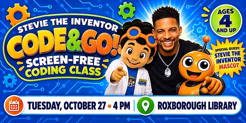 Stevie The Inventor's Code & Go Screen free Coding Class