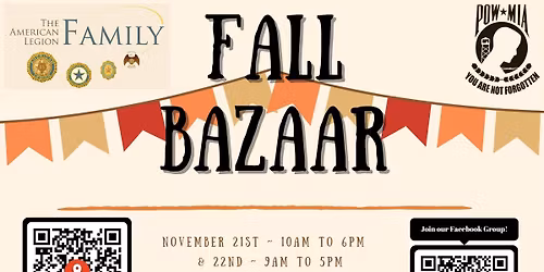 Fall Bazaar 2025 @ American Legion Post 33~Payete