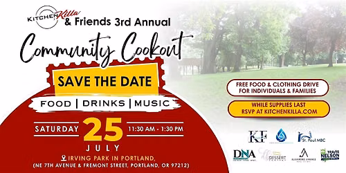 3rd Annual Kitchen Killa & Friends Annual Community Cookout