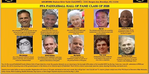 PFA 8th Annual Paddleball Hall of Fame Induction Dinner
