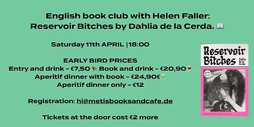 Metis English Book Club, Saturday 11 April 2026