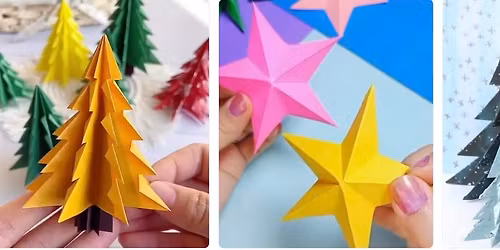 Kirigami Christmas Trees and Stars Class