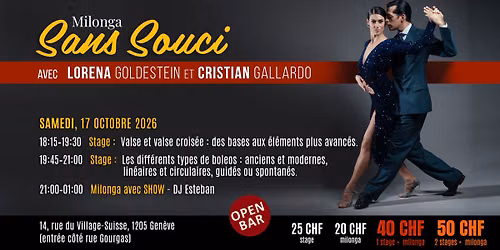 Milonga Sans Souci avec Lorena Goldestein et Cristian Gallardo