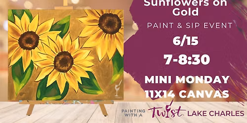 Mini Monday Paint Sesh! Sunflowers on Gold