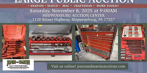 Large Public Auction! Tool Sale & More!