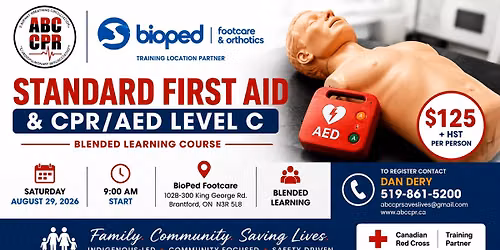 Standard First Aid & CPR Level C Blended (half online)