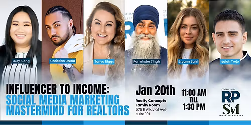 Influencer to Income: Social Media Marketing Mastermind for Realtors