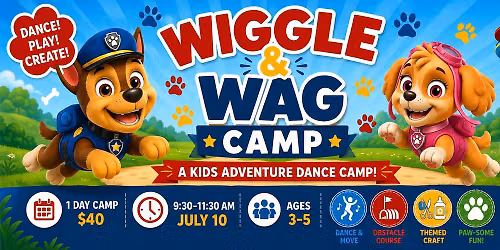 WIGGLE & WAG CAMP (Ages 3-5) — 1121 E Sherman Ave., Coeur d'Alene, ID, United States, Idaho 83814