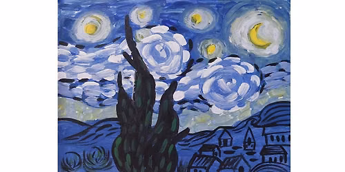 Starry Night, inspired by Van Gogh Painting Class for Adults & Teens